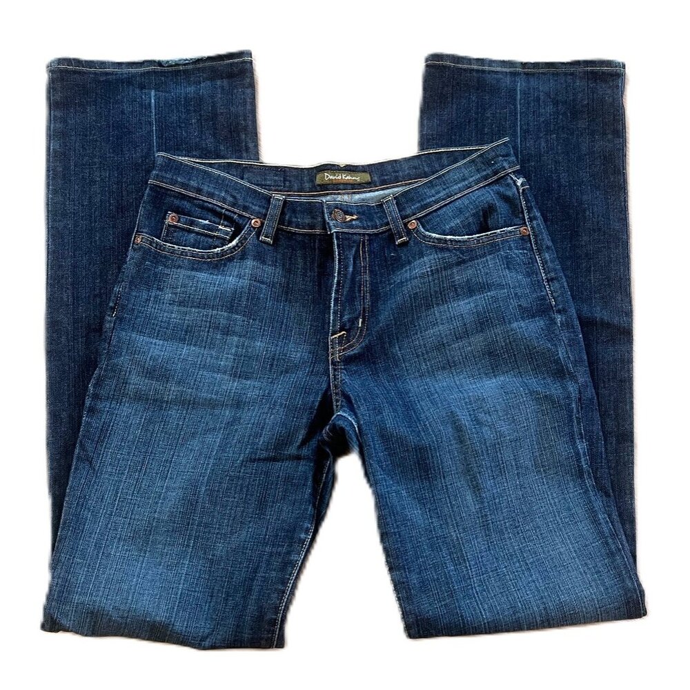 Vintage David Kahn Jeans Womens 8 Straight Dark Wash 90s Stretch Denim Y2K Blue